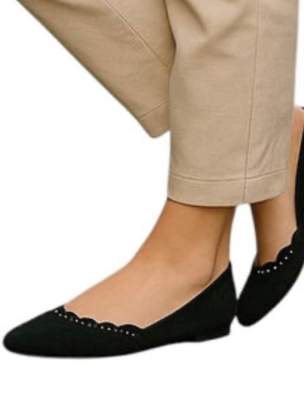 Saks Fifth Avenue Black Flats with Stud Trim